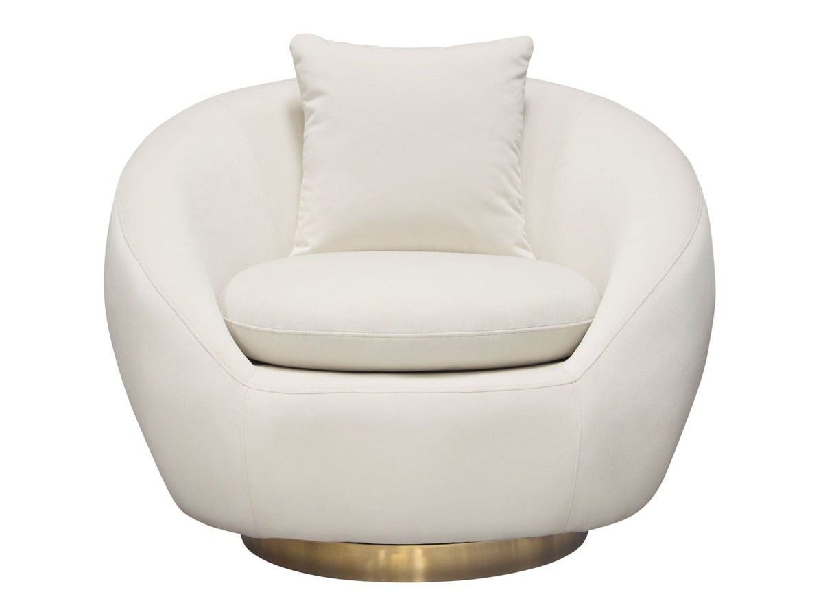 Celine Cream Swivel Accent Chair by Diamond Sofa at Eve Furniture