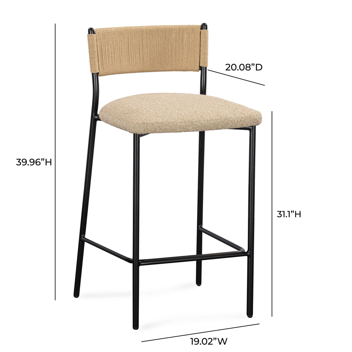 Celine Performance Boucle Stool by TOV Furniture at Eve Furniture