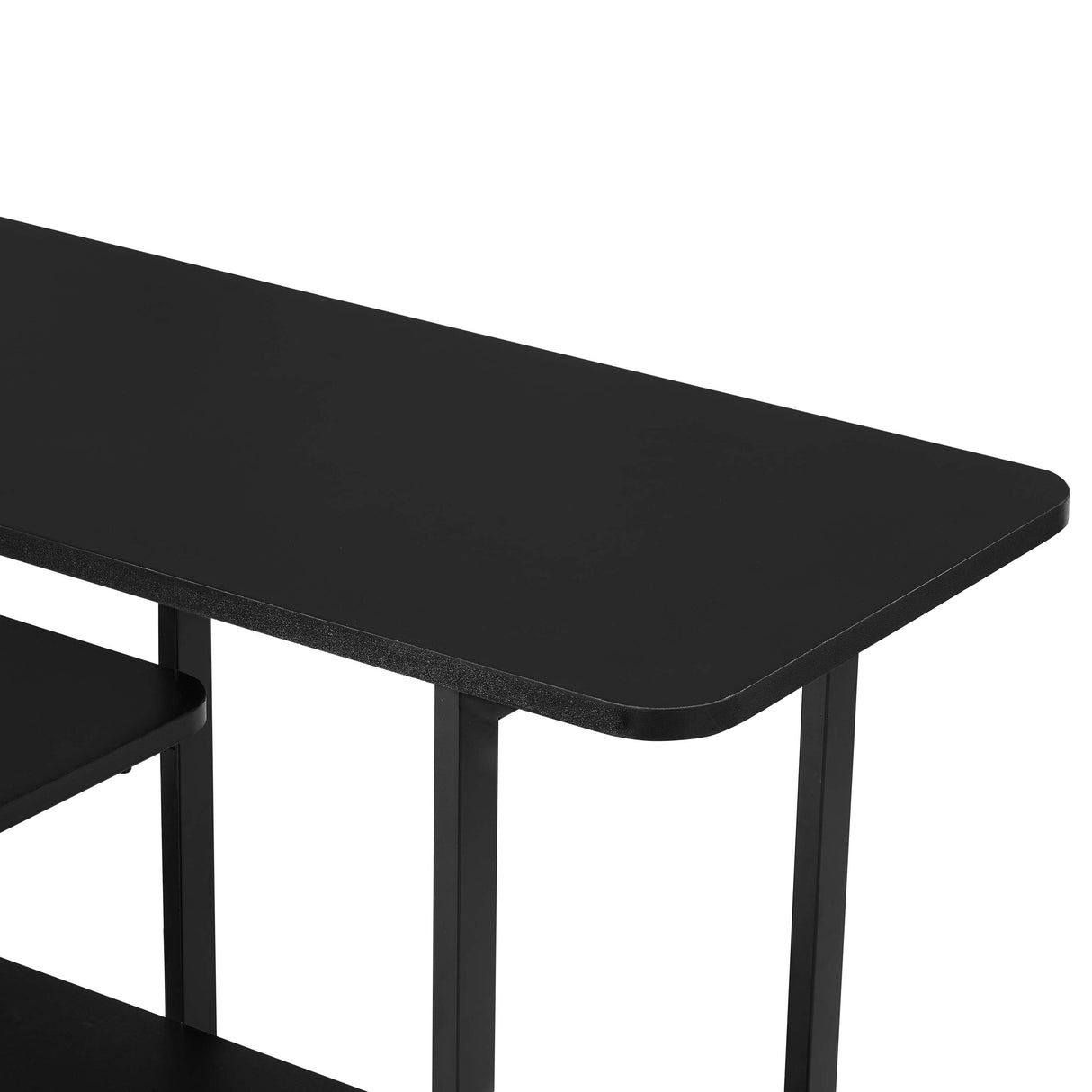 Celine Side 3 Tier Shelf Table Console in Black by Manhattan Comfort at Eve Furniture