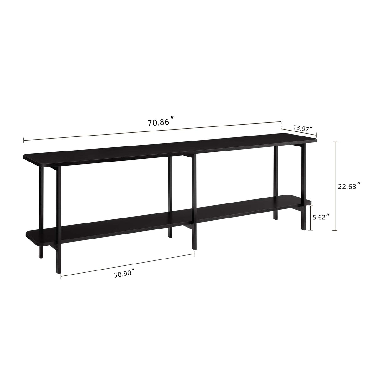Celine Side Table Console in Black by Manhattan Comfort at Eve Furniture