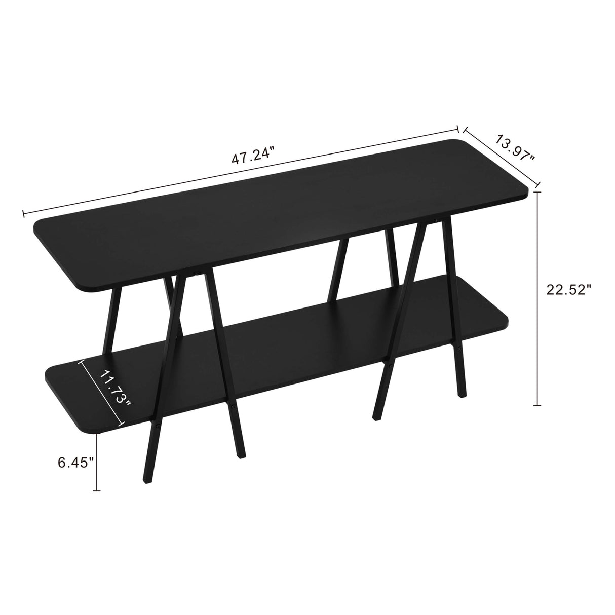 Celine Side Table Console in Black by Manhattan Comfort at Eve Furniture