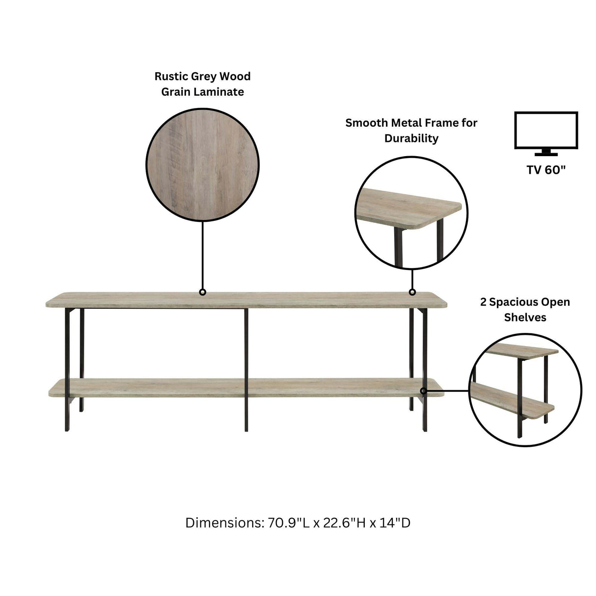 Celine Side Table Console in Grey by Manhattan Comfort at Eve Furniture