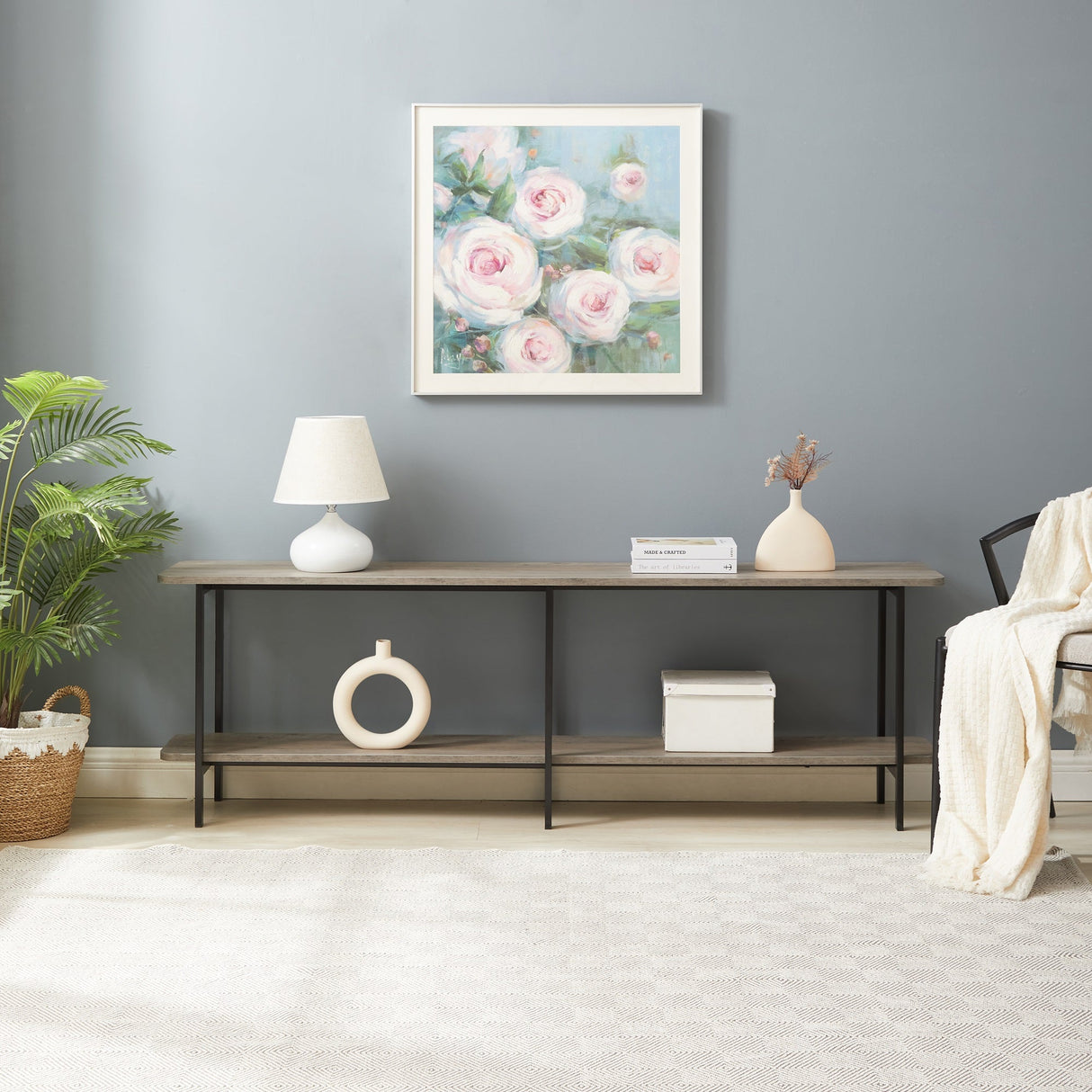 Celine Side Table Console in Grey by Manhattan Comfort at Eve Furniture