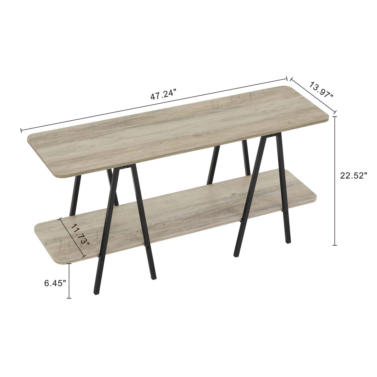 Celine Side Table Console in Rustic Grey by Manhattan Comfort at Eve Furniture