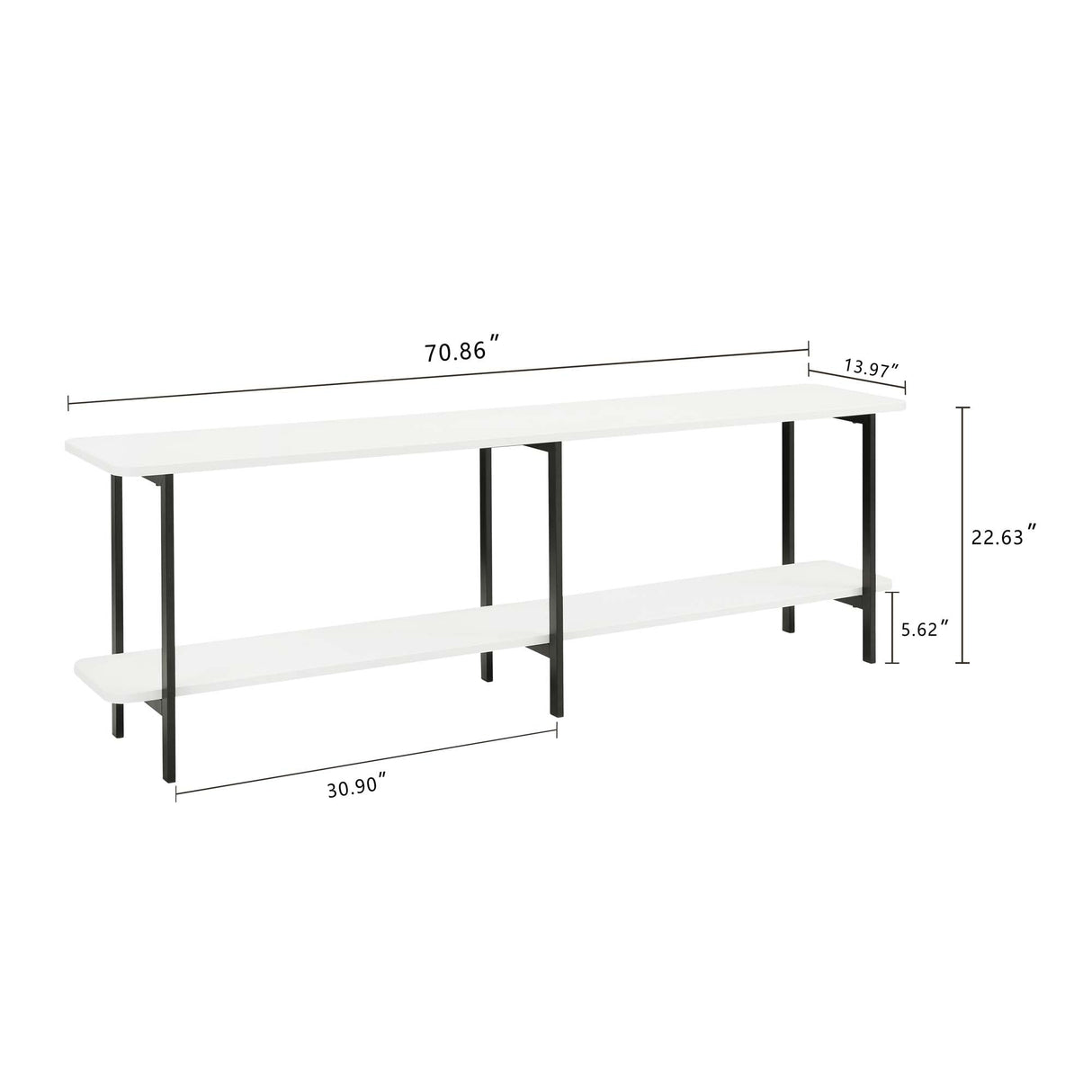 Celine Side Table Console in White by Manhattan Comfort at Eve Furniture