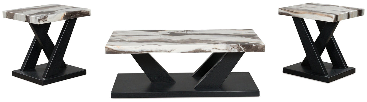 Cendill Dark Brown/White/Black Table (Set of 3) by Ashley at Eve Furniture