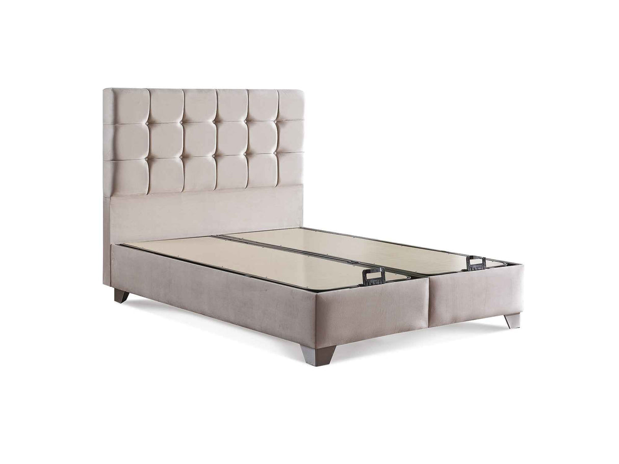 Cenova Storage Bed With Headboard Cream by Furnia at Eve Furniture