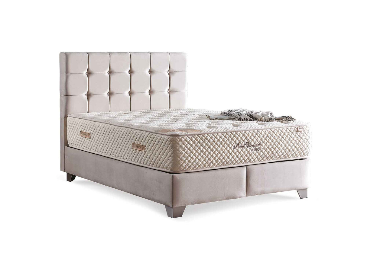 Cenova Storage Bed With Headboard Cream by Furnia at Eve Furniture