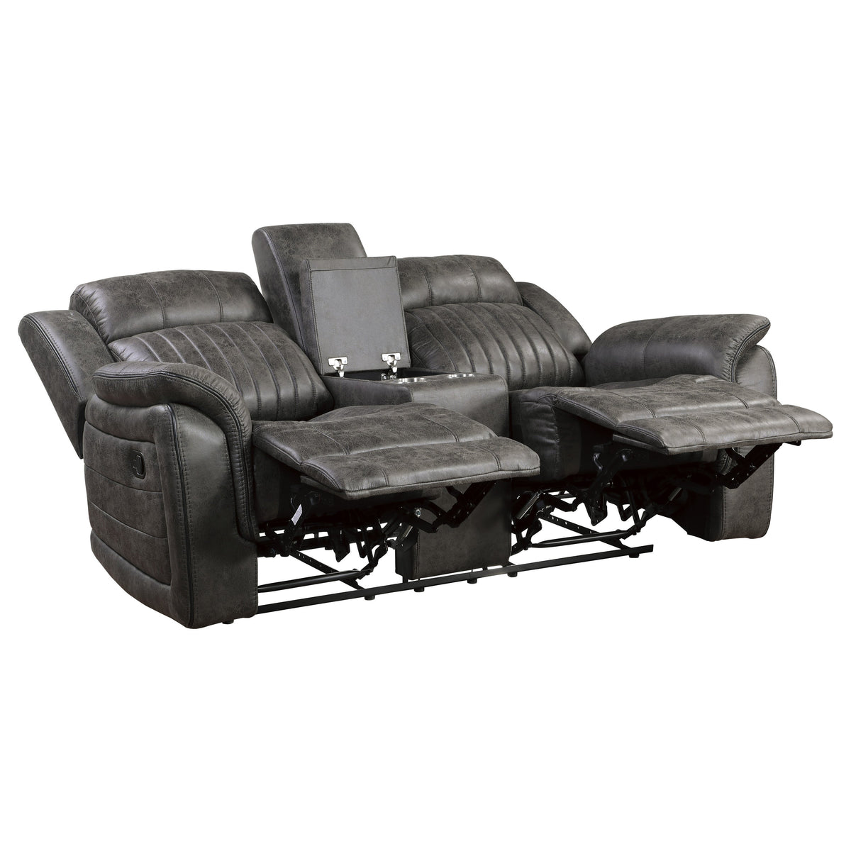 Centeroak Brownish Gray 2-Piece Double Reclining Set by Homelegance at Eve Furniture