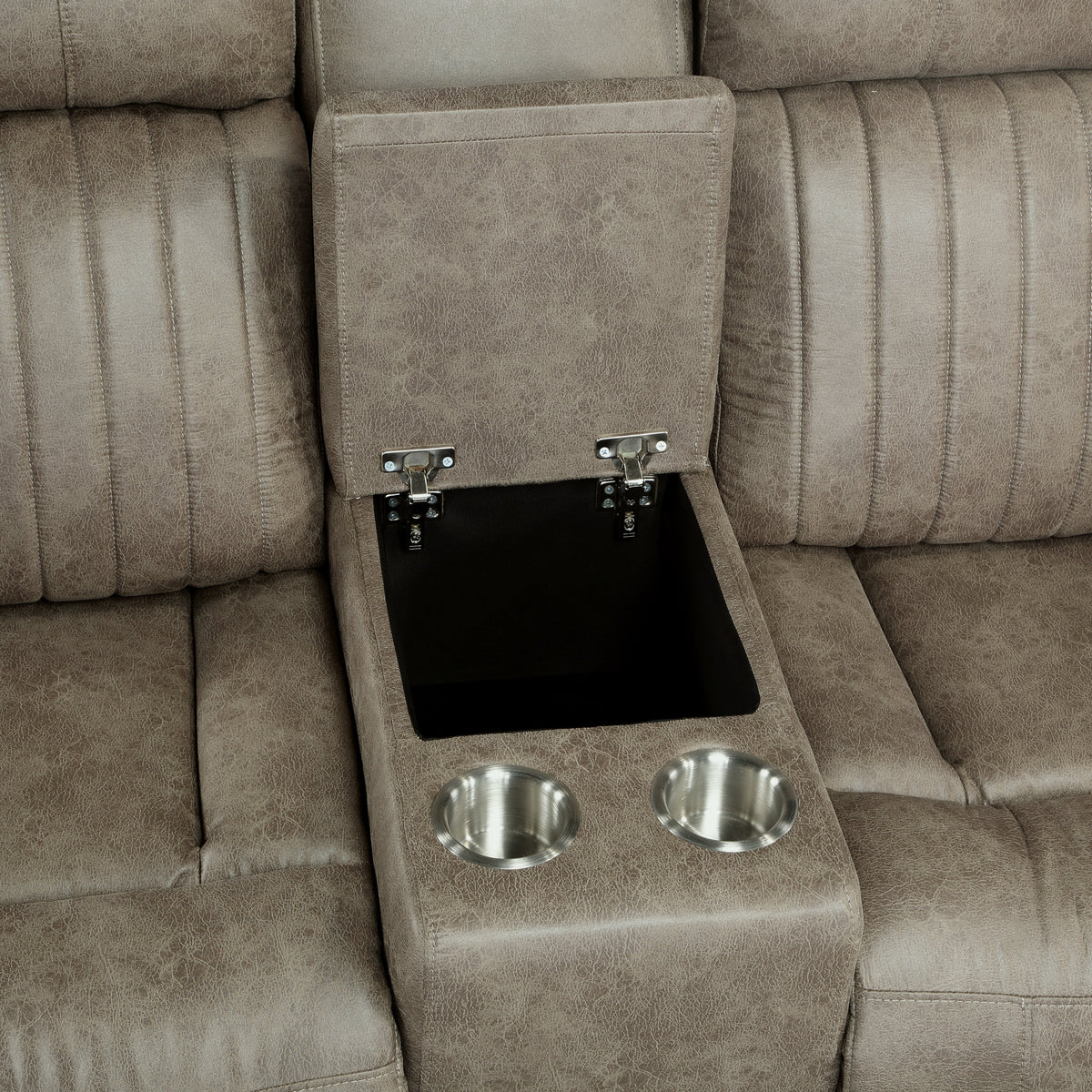 Centeroak Sandy Brown 2-Piece Double Reclining Set by Homelegance at Eve Furniture