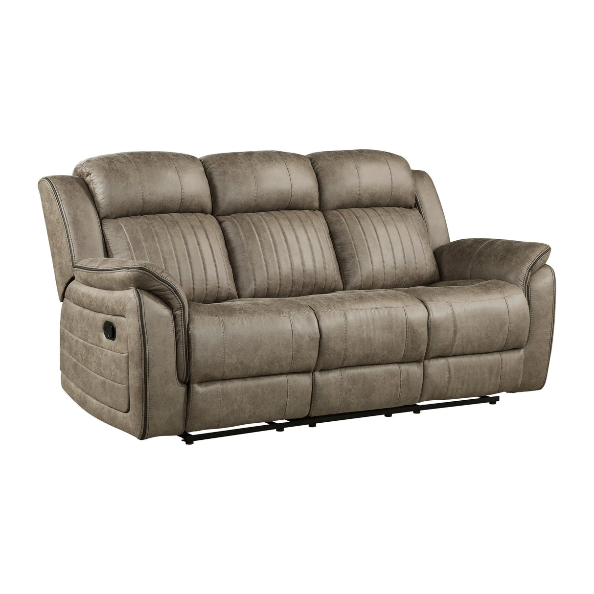 Centeroak Sandy Brown Double Reclining Sofa by Homelegance at Eve Furniture