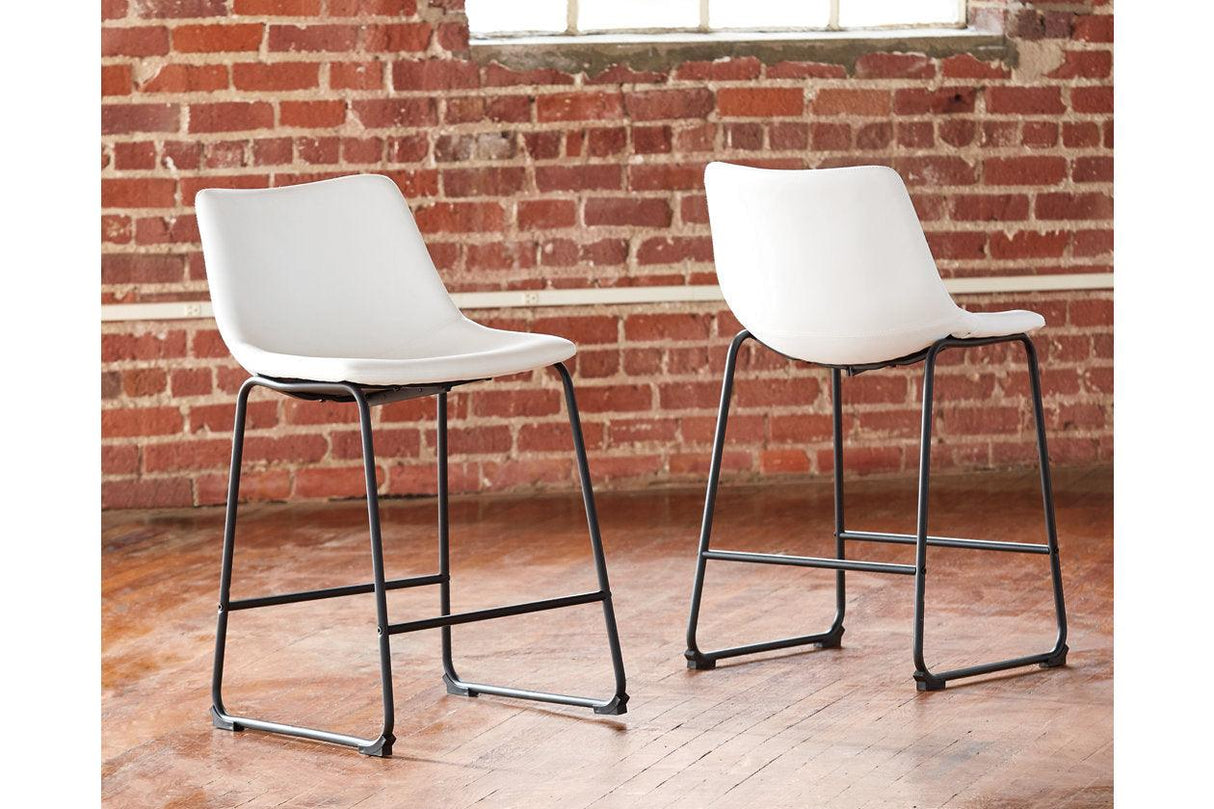 Centiar White Counter Height Barstool, Set of 2 by Ashley at Eve Furniture