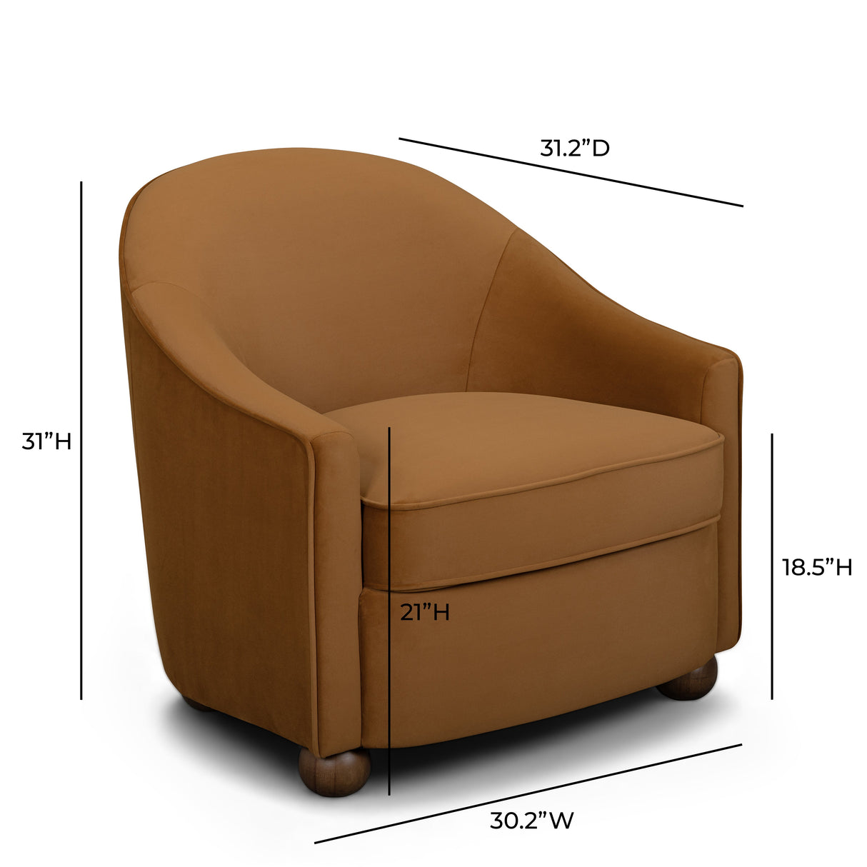 Cettie Performance Velvet Accent Chair by TOV Furniture at Eve Furniture