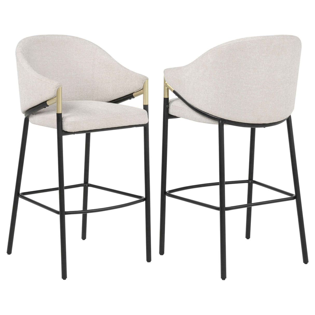 Chadwick Beige Fabric Upholstered Bar Chair (Set of 2) by Coaster at Eve Furniture