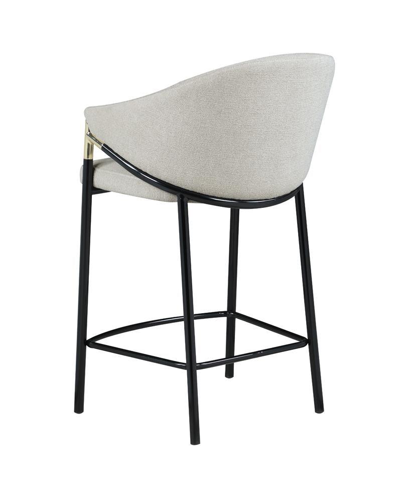 Chadwick Beige/Glossy Black Sloped Arm Counter Height Stools, Set of 2 by Coaster at Eve Furniture