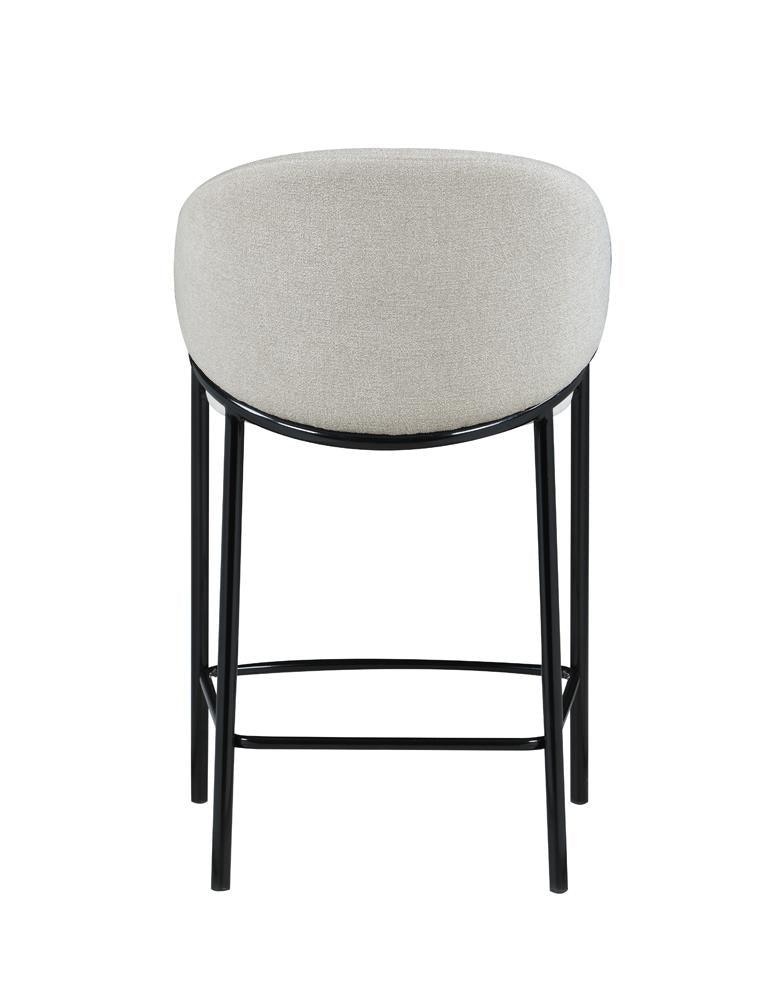 Chadwick Beige/Glossy Black Sloped Arm Counter Height Stools, Set of 2 by Coaster at Eve Furniture