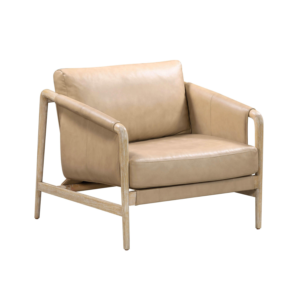 Chakka Tan Genuine Leather Accent Chair by TOV Furniture at Eve Furniture