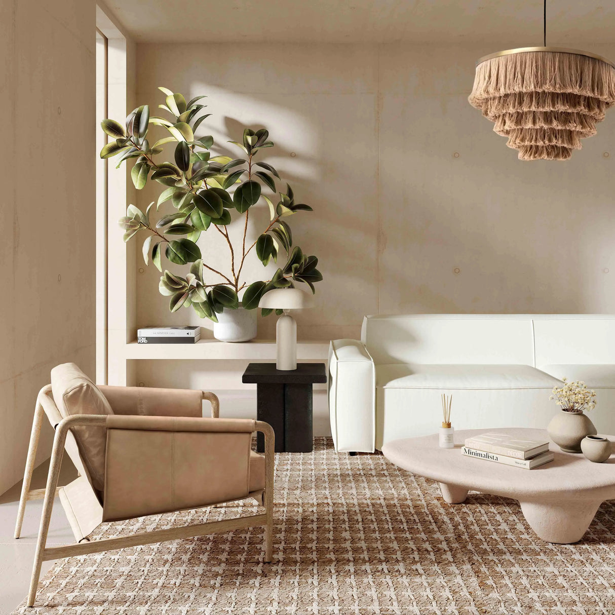 Chakka Tan Genuine Leather Accent Chair by TOV Furniture at Eve Furniture