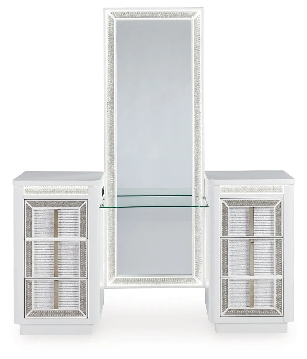 Chalanna White Vanity with Mirror by Ashley at Eve Furniture
