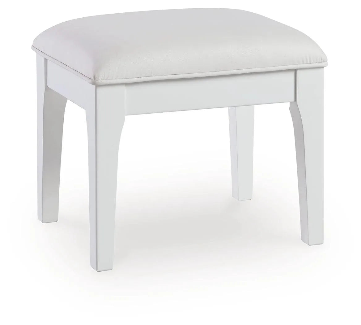 Chalanna White Vanity, Mirror and Stool by Ashley at Eve Furniture