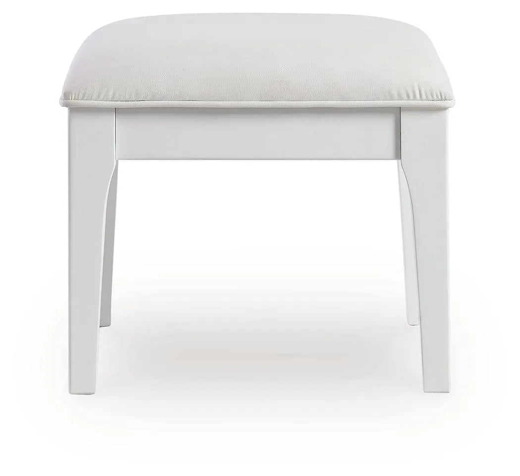 Chalanna White Vanity, Mirror and Stool by Ashley at Eve Furniture