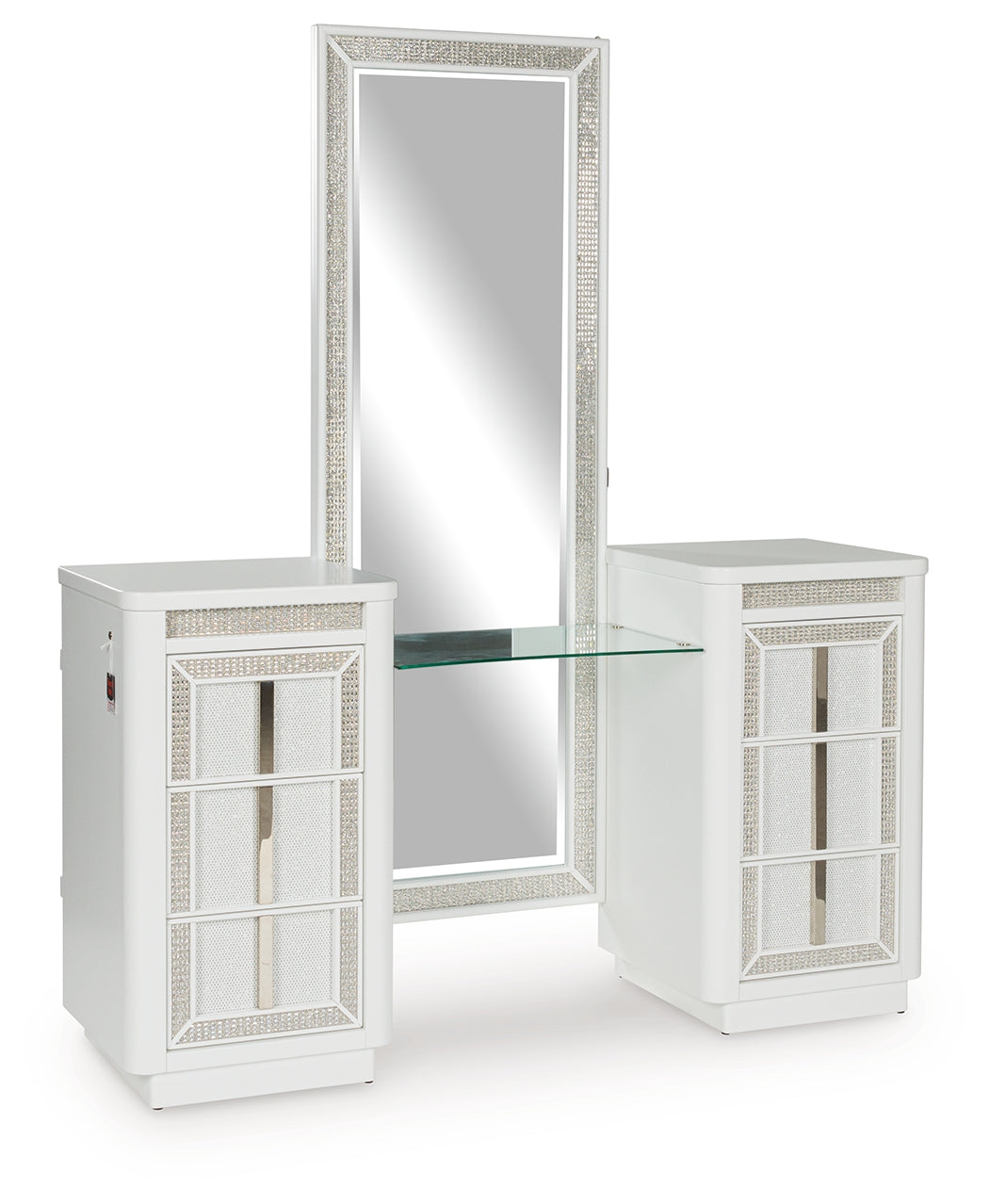 Chalanna White Vanity with Mirror by Ashley at Eve Furniture