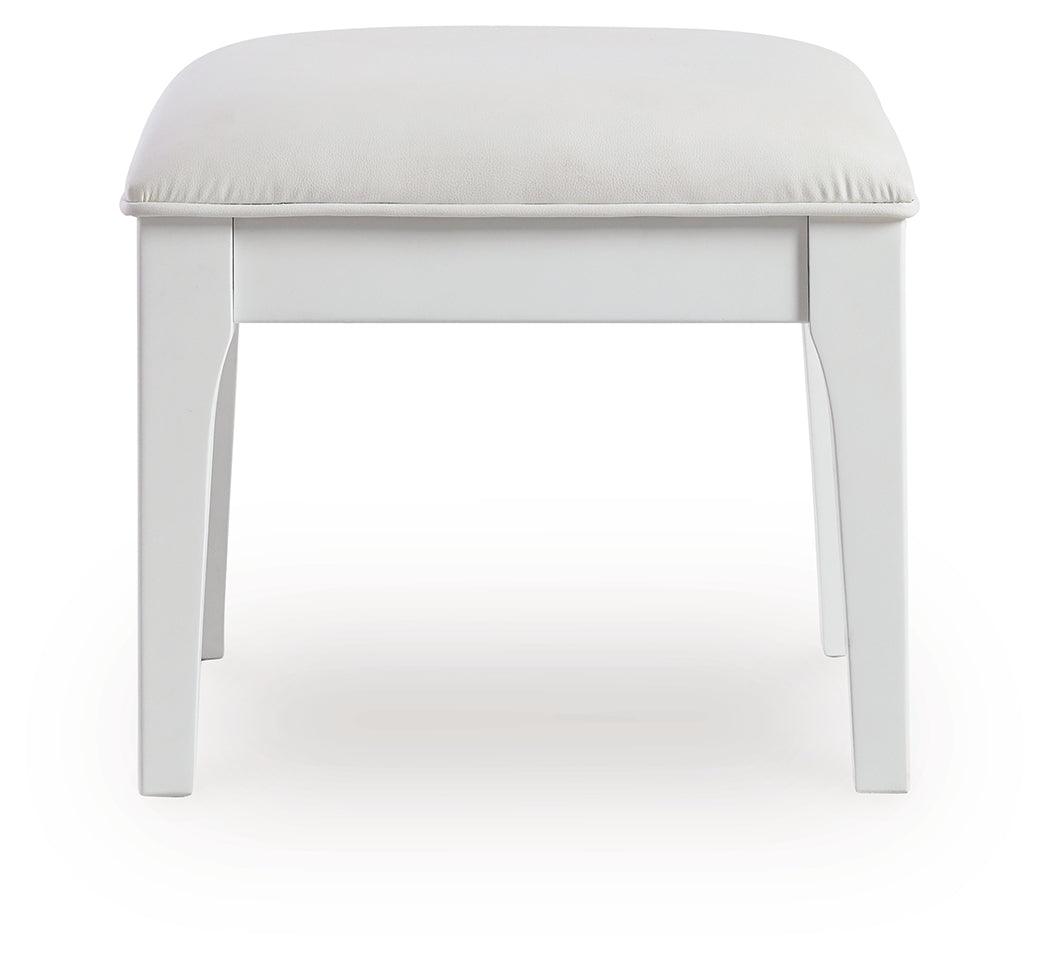 Chalanna White Vanity Stool by Ashley at Eve Furniture