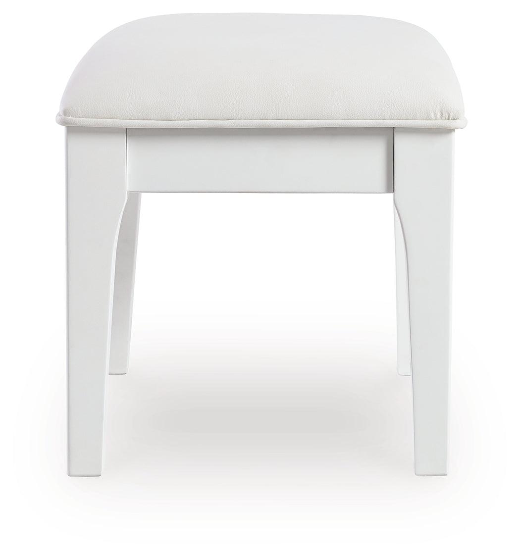 Chalanna White Vanity Stool by Ashley at Eve Furniture