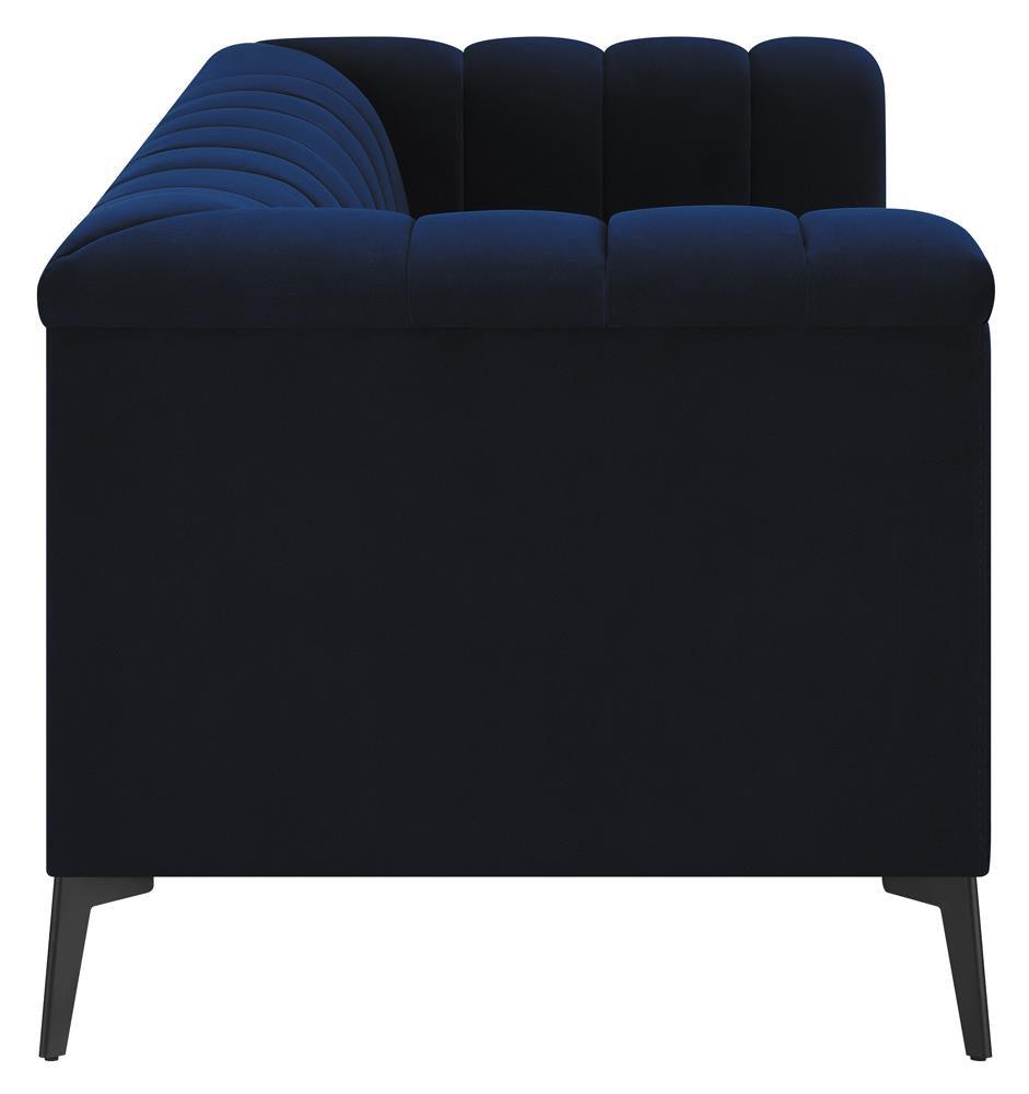 Chalet Blue Tuxedo Arm Loveseat by Coaster at Eve Furniture