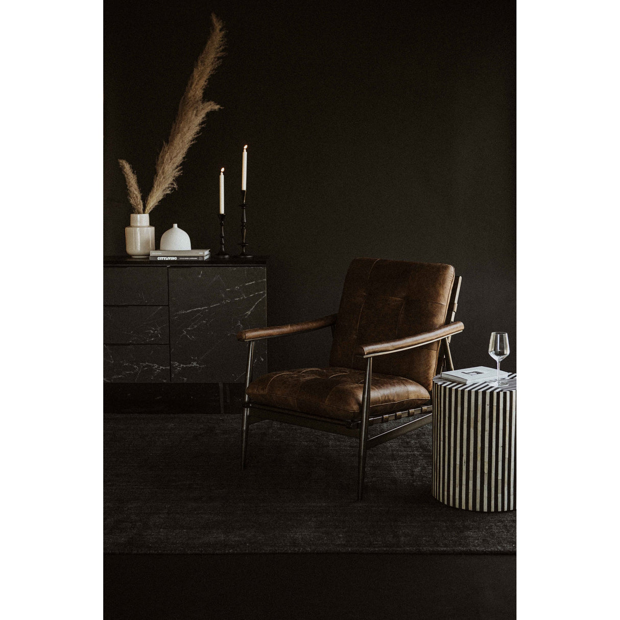 Chameau Black Side Table by Moe's Home at Eve Furniture