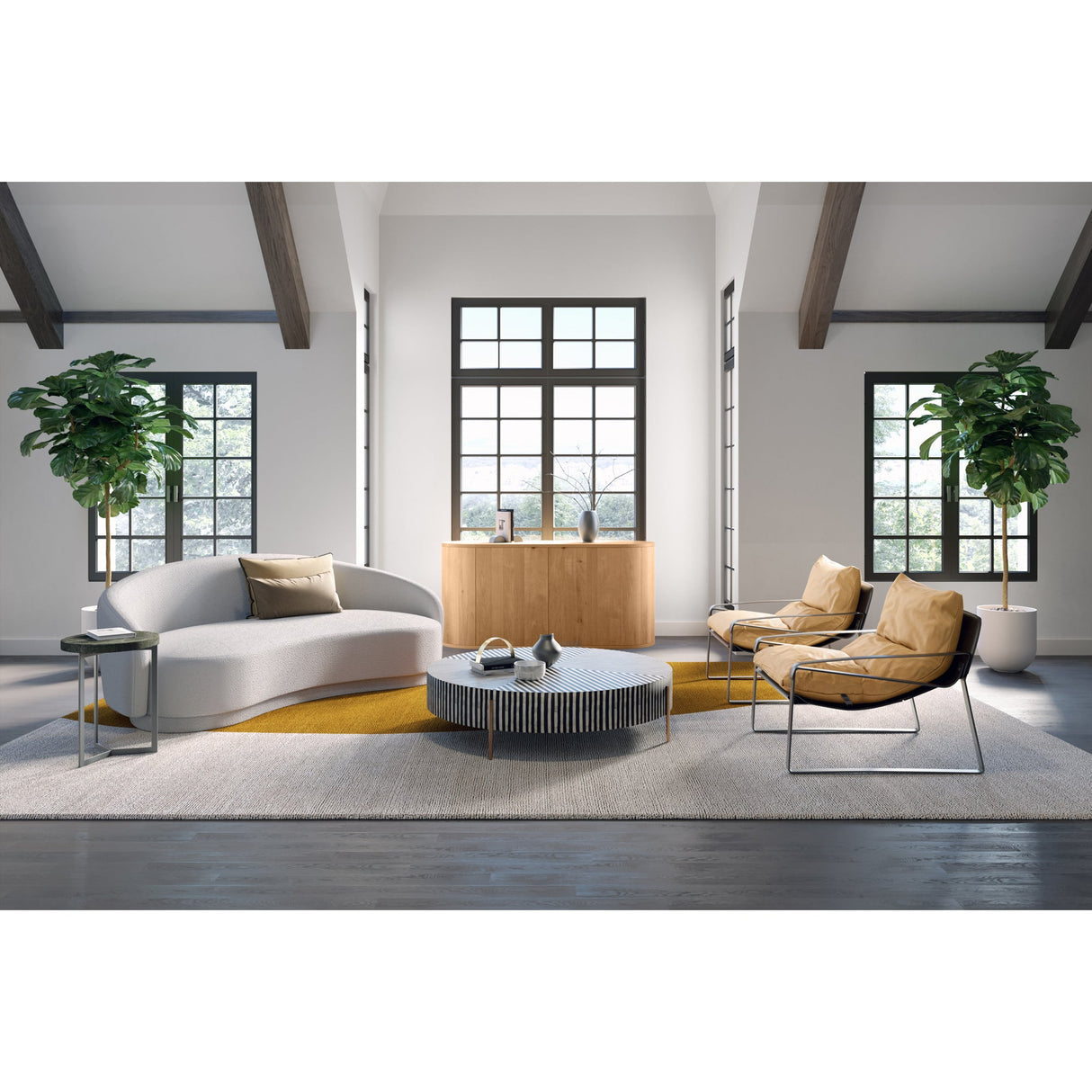 Chameau Black/White Medium Coffee Table by Moe's Home at Eve Furniture