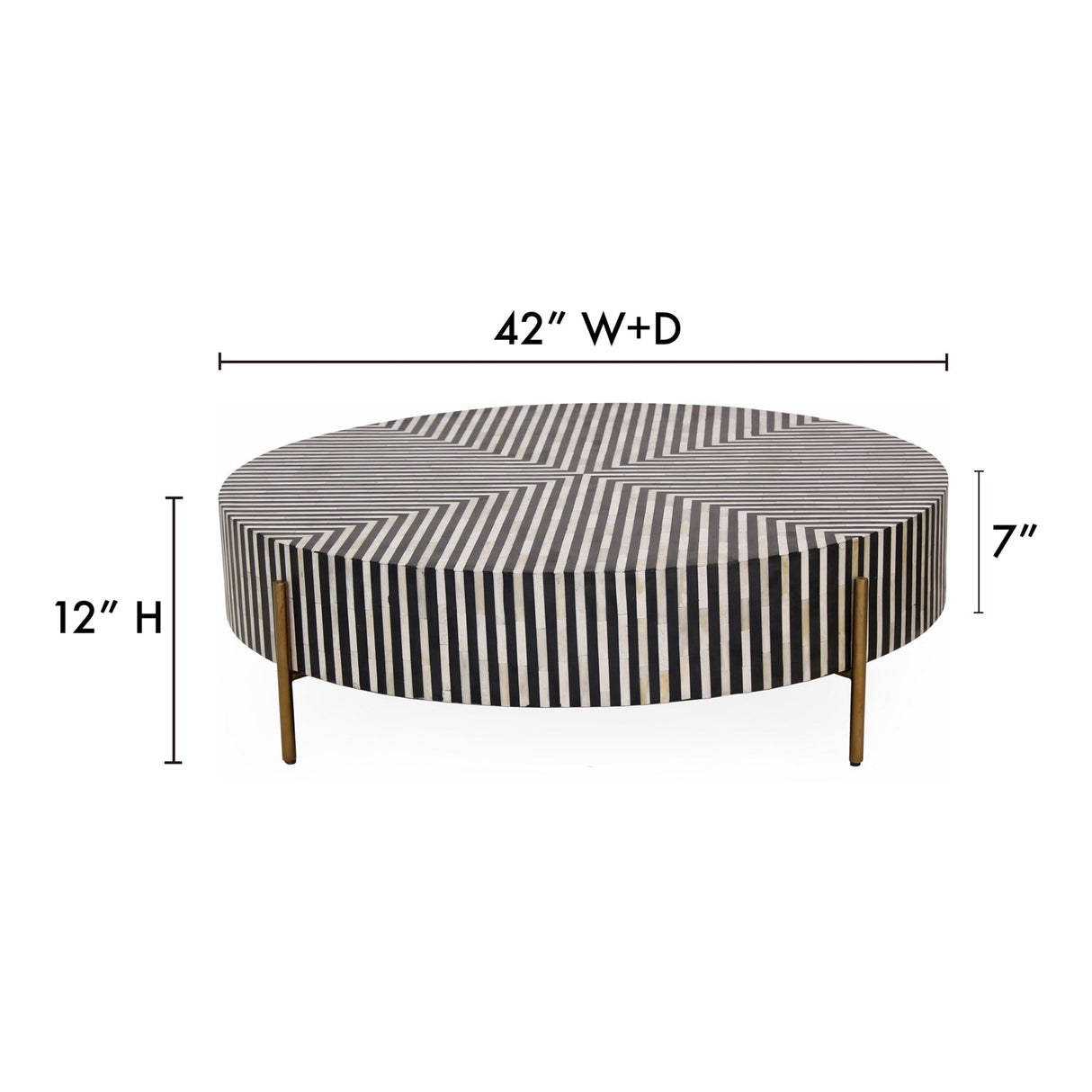 Chameau Black/White Medium Coffee Table by Moe's Home at Eve Furniture