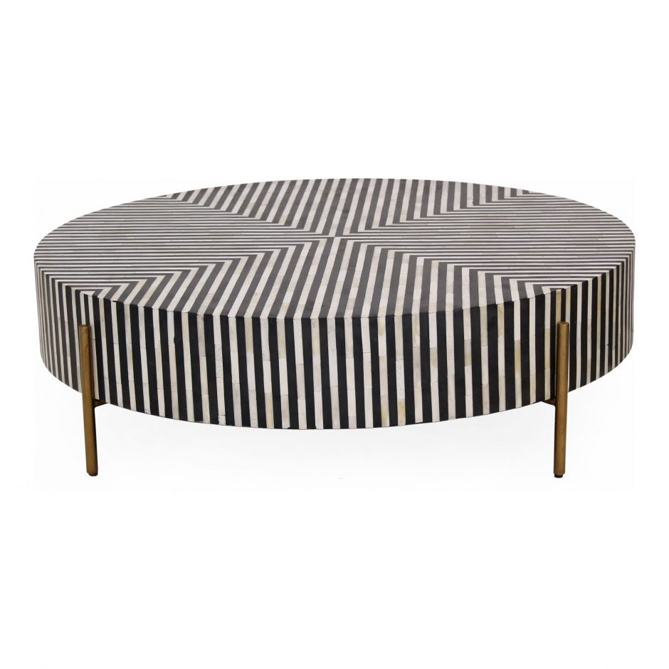 Chameau Large Coffee Table Black and White by Moe's Home at Eve Furniture