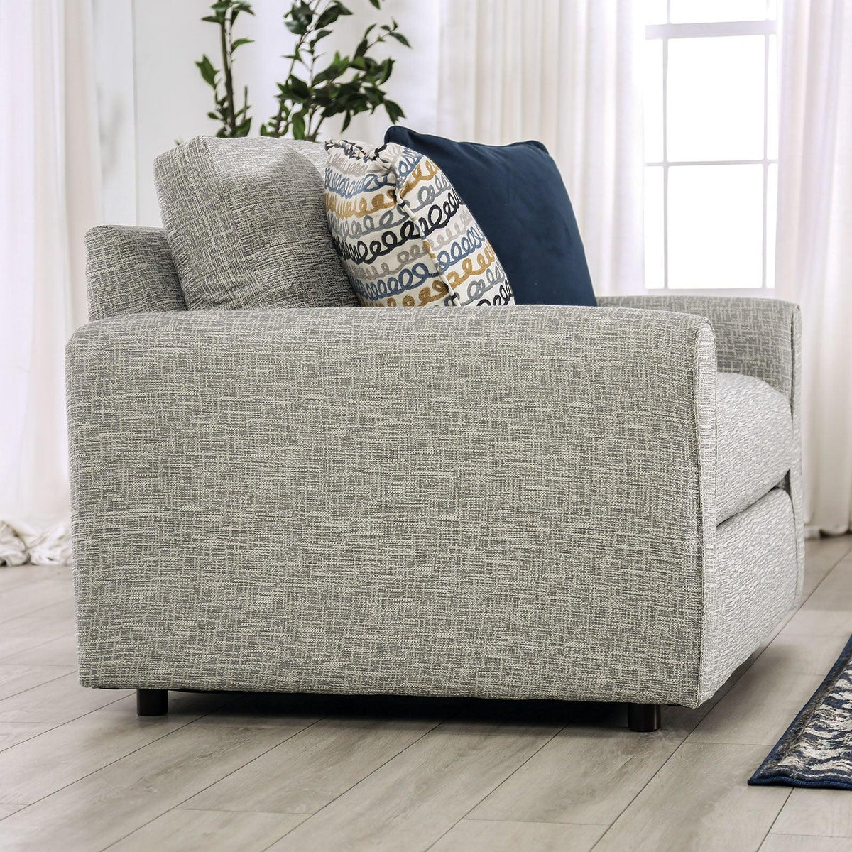 Chancery Gray/Navy Sofa by Furniture of America at Eve Furniture