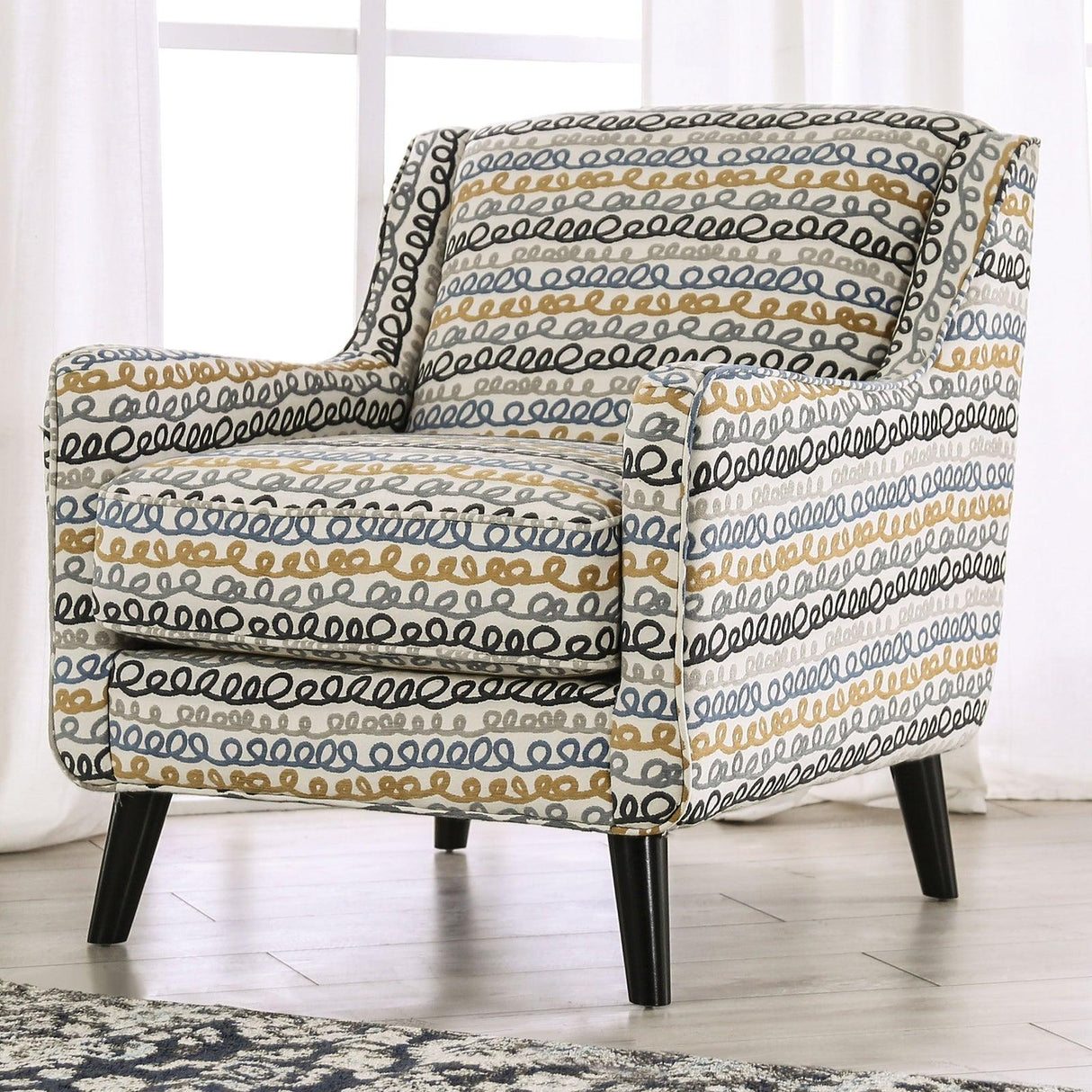 Chancery Gray/Navy Chair by Furniture of America at Eve Furniture