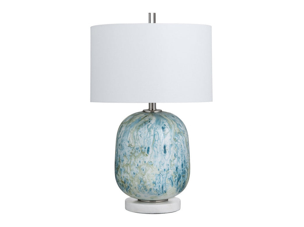Channing Blue/White Table Lamp by Crestview at Eve Furniture