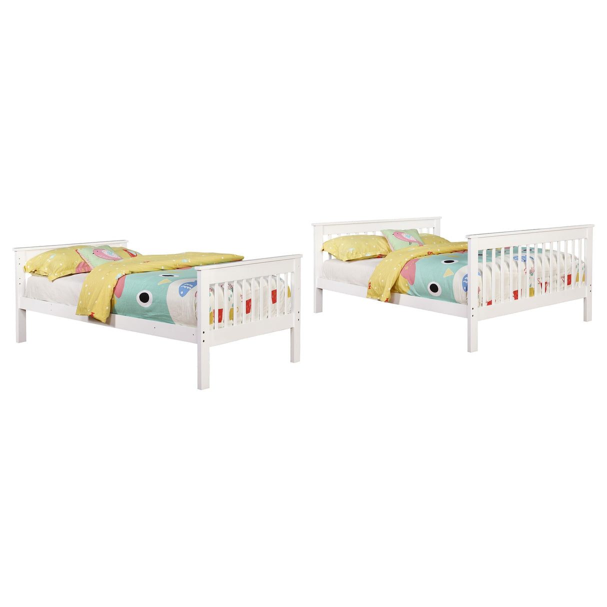 Chapman White Wood Twin Over Full Bunk Bed by Coaster at Eve Furniture