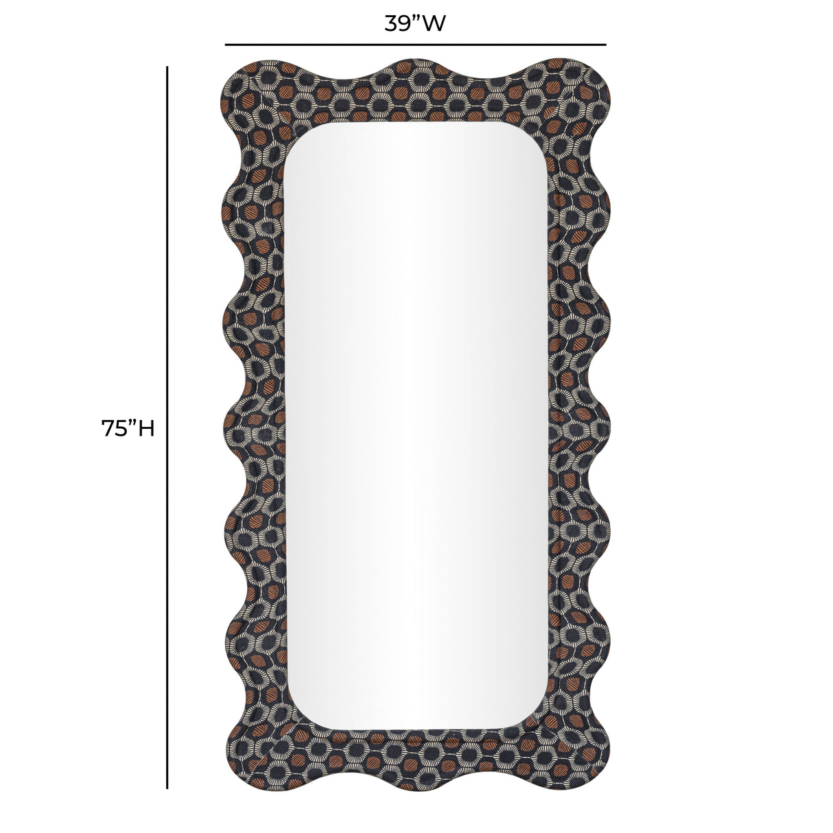 Charlene 39"X75" Squiggle Wall Mirror by TOV Furniture at Eve Furniture