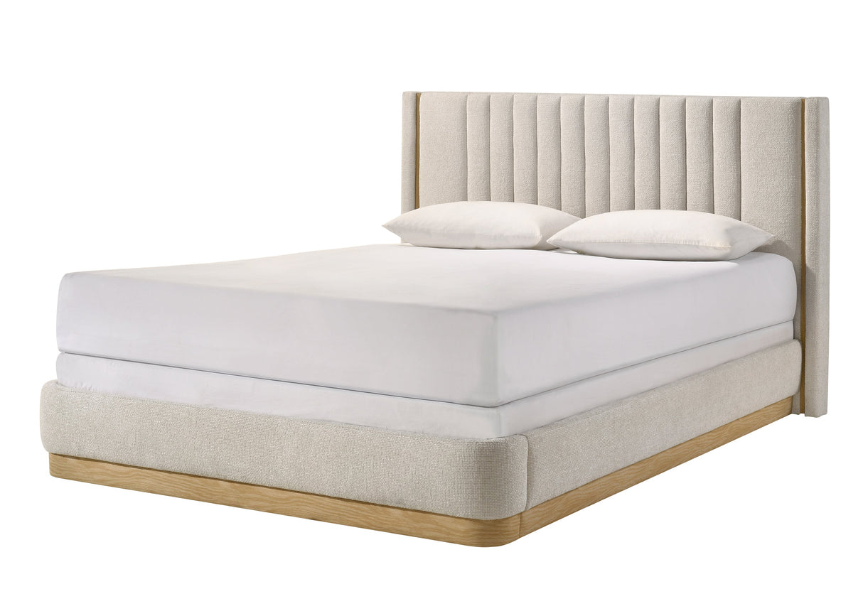 Charlene Oat Tweed Queen Bed by Crown Mark at Eve Furniture