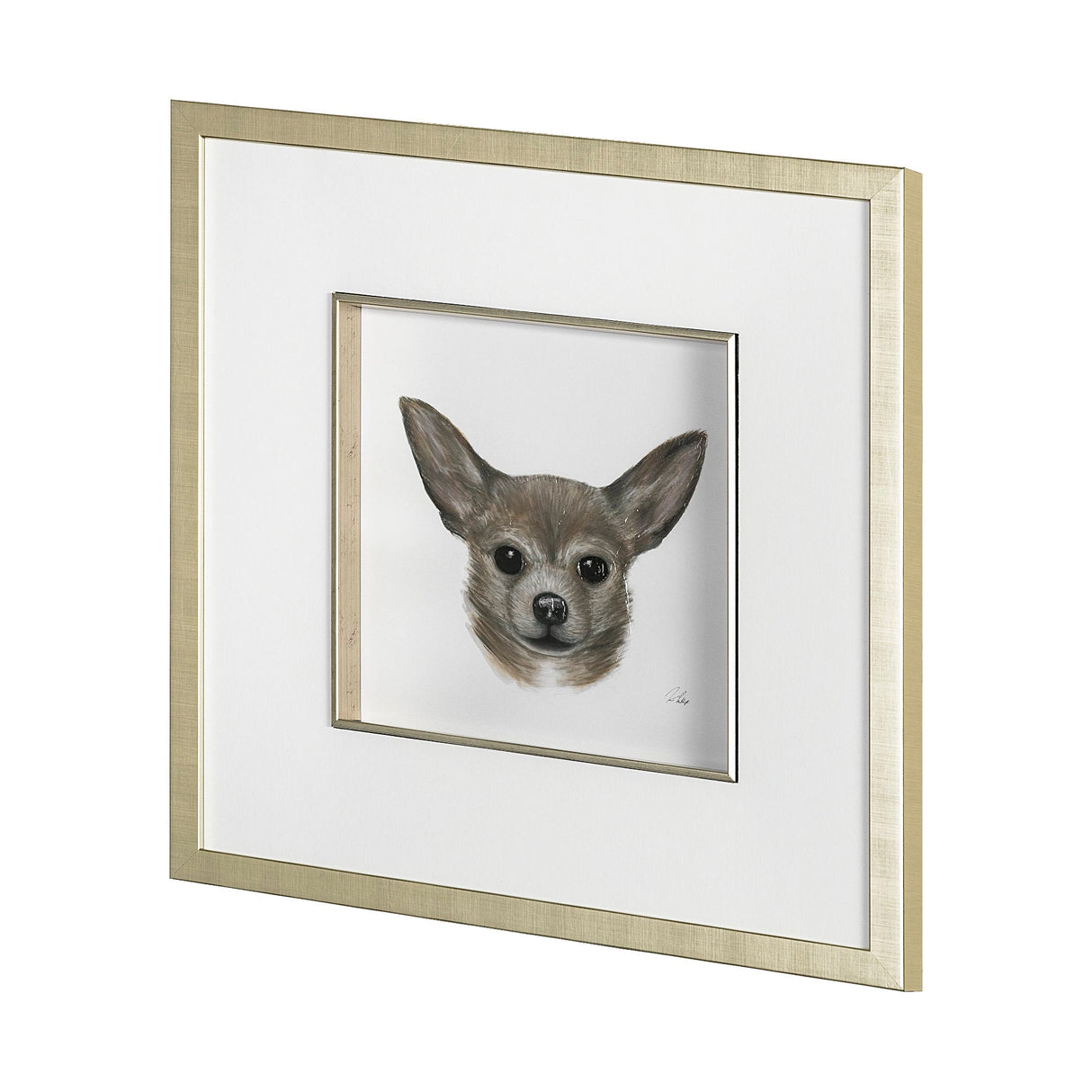 Charlote (Chihuahua) by Mercana Studio Hand Embellished Textured Framed Art Print Matted under Glass by Mercana at Eve Furniture