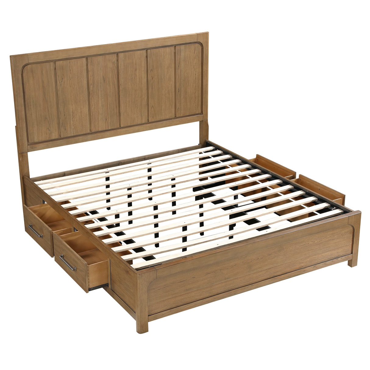 Charlotte Light Brown Eastern King Storage Platform Bed by Homelegance at Eve Furniture