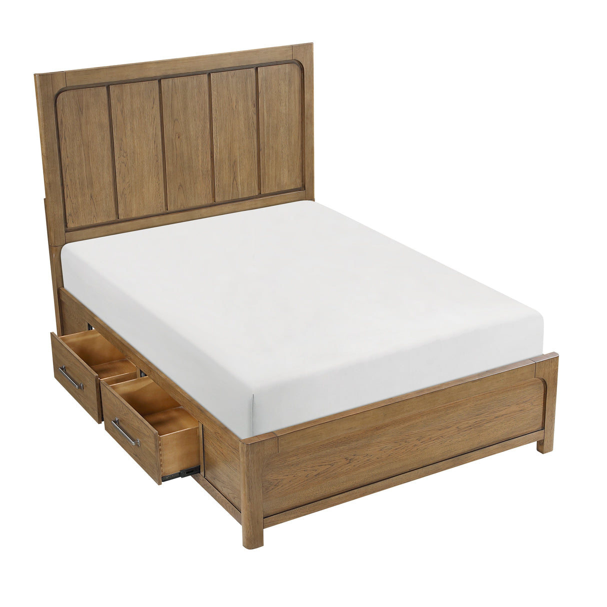 Charlotte Light Brown Queen Storage Platform Bed by Homelegance at Eve Furniture