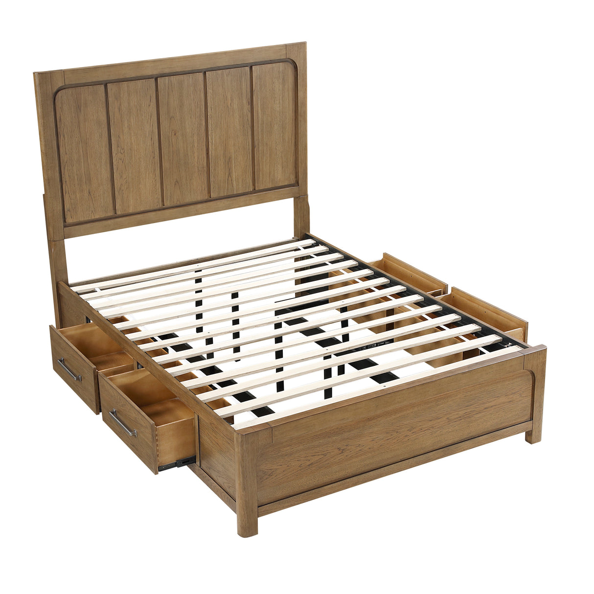 Charlotte Light Brown Queen Storage Platform Bed by Homelegance at Eve Furniture