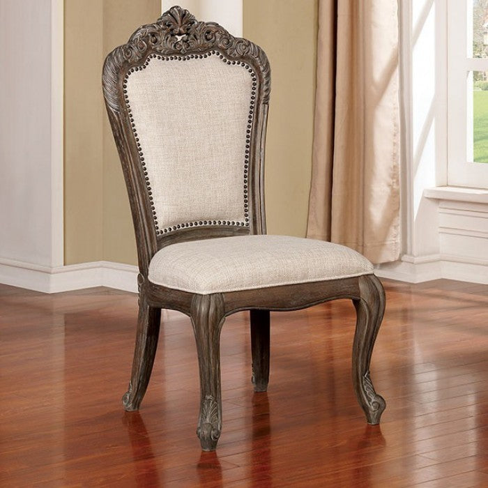 Charmaine Antique Brushed Gray Side Chair Set of 2