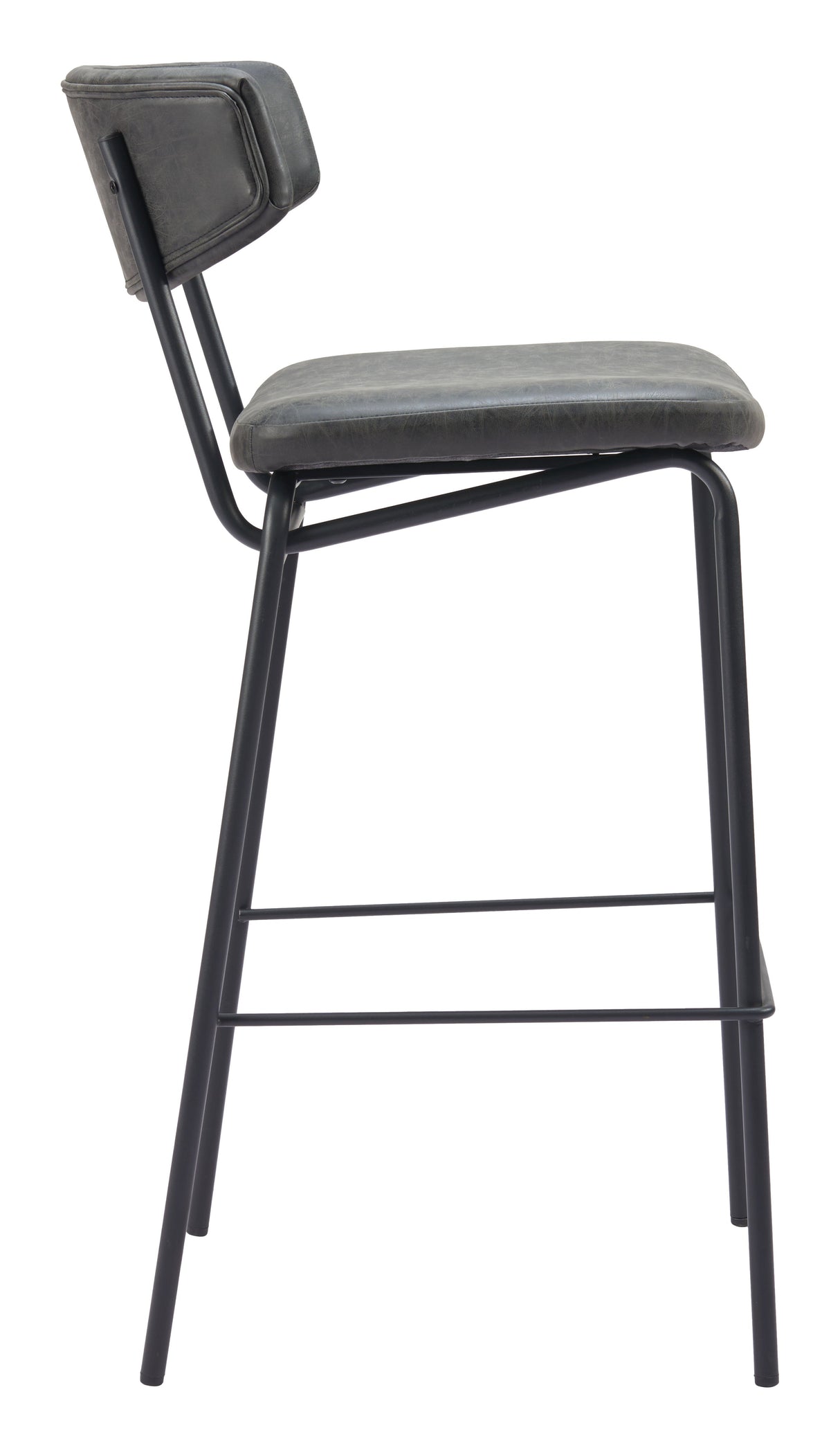 Charon Vintage Black Barstool (Set of 2) by Zuomod at Eve Furniture