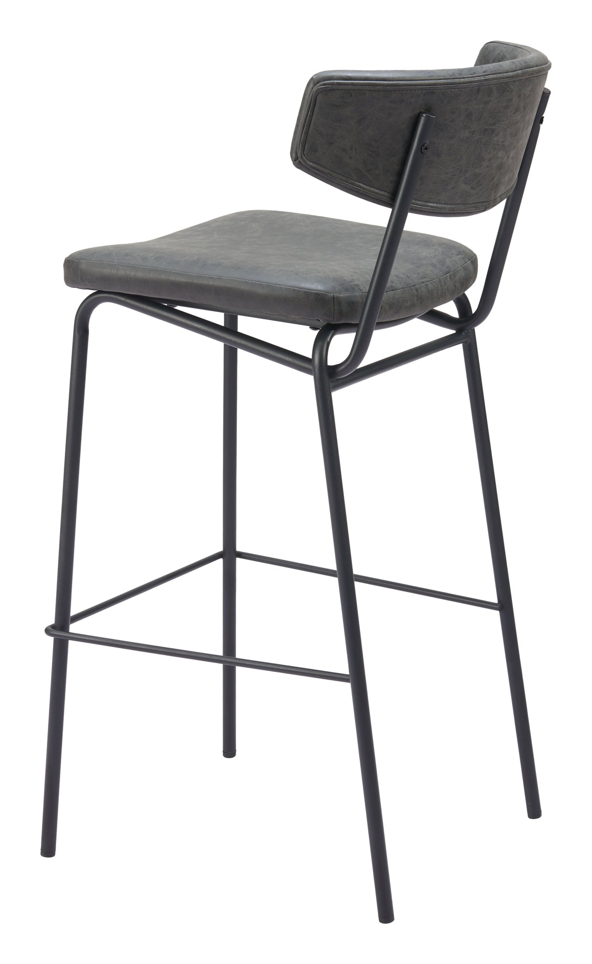 Charon Vintage Black Barstool (Set of 2) by Zuomod at Eve Furniture
