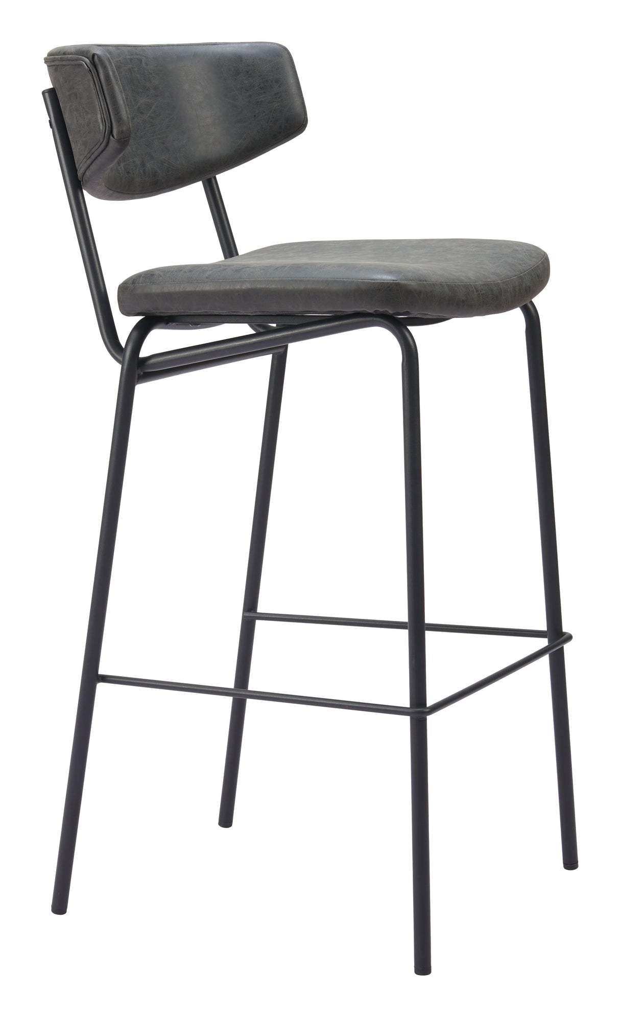 Charon Vintage Black Barstool (Set of 2) by Zuomod at Eve Furniture