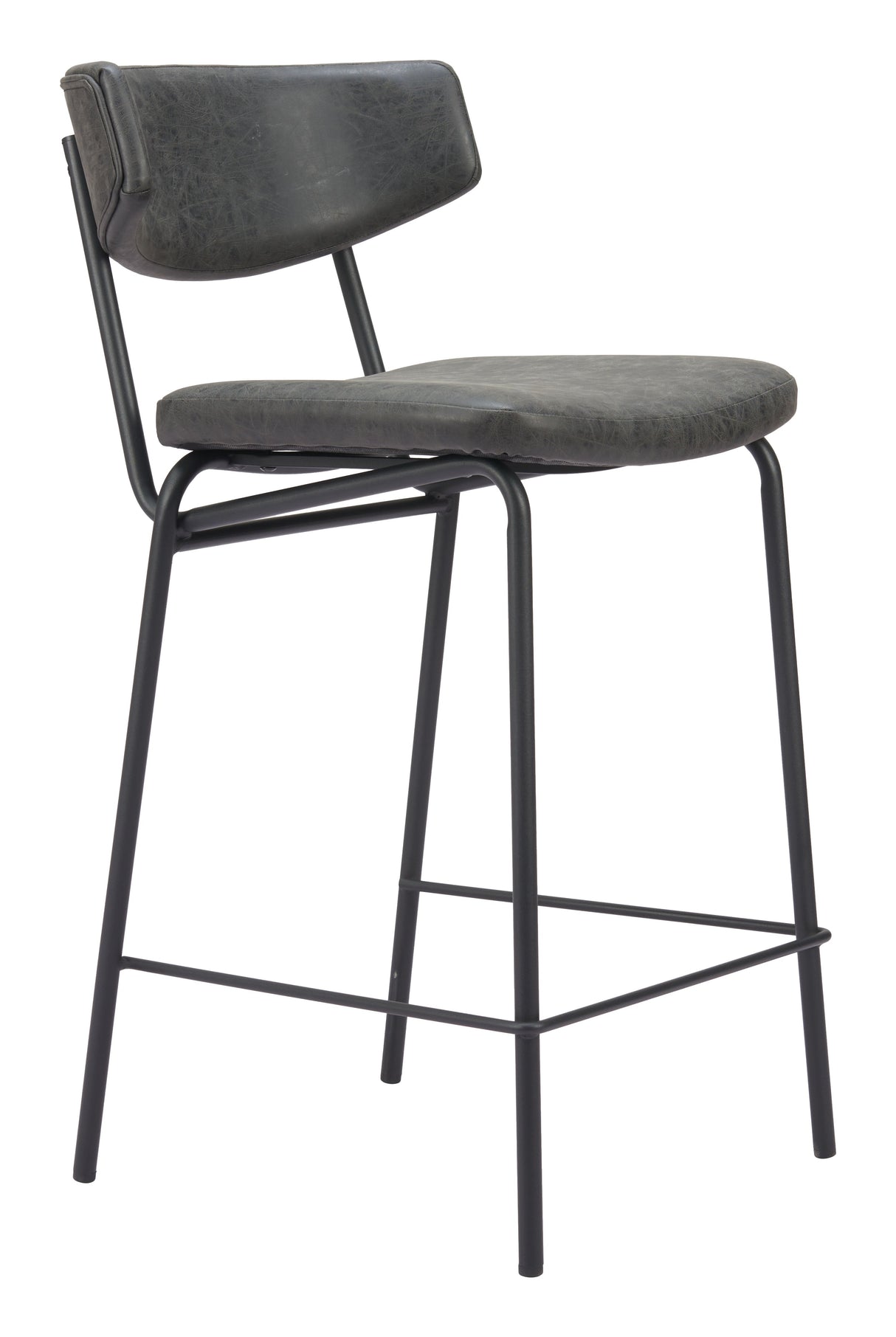 Charon Vintage Black Counter Stool (Set of 2) by Zuomod at Eve Furniture