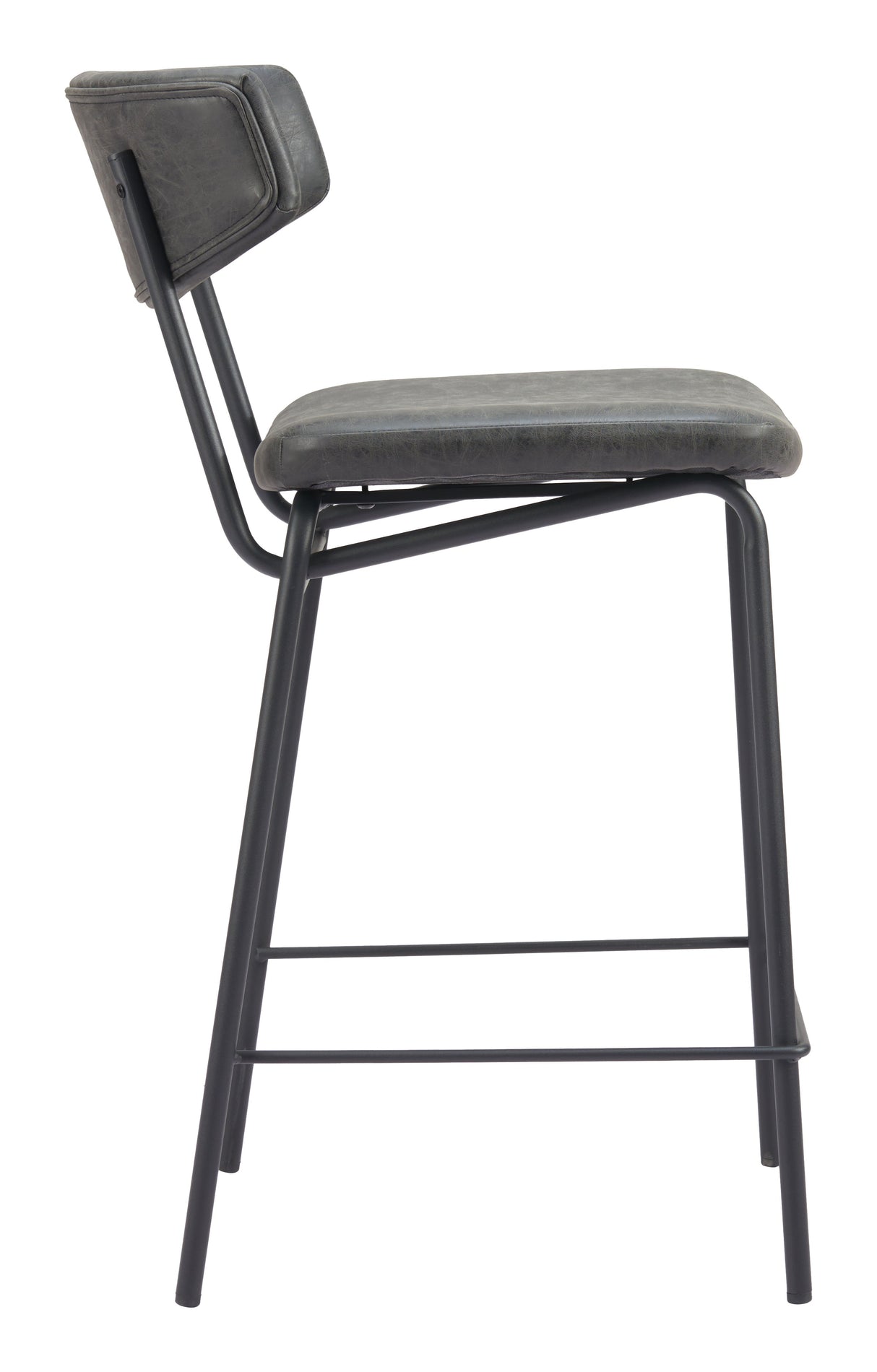 Charon Vintage Black Counter Stool (Set of 2) by Zuomod at Eve Furniture