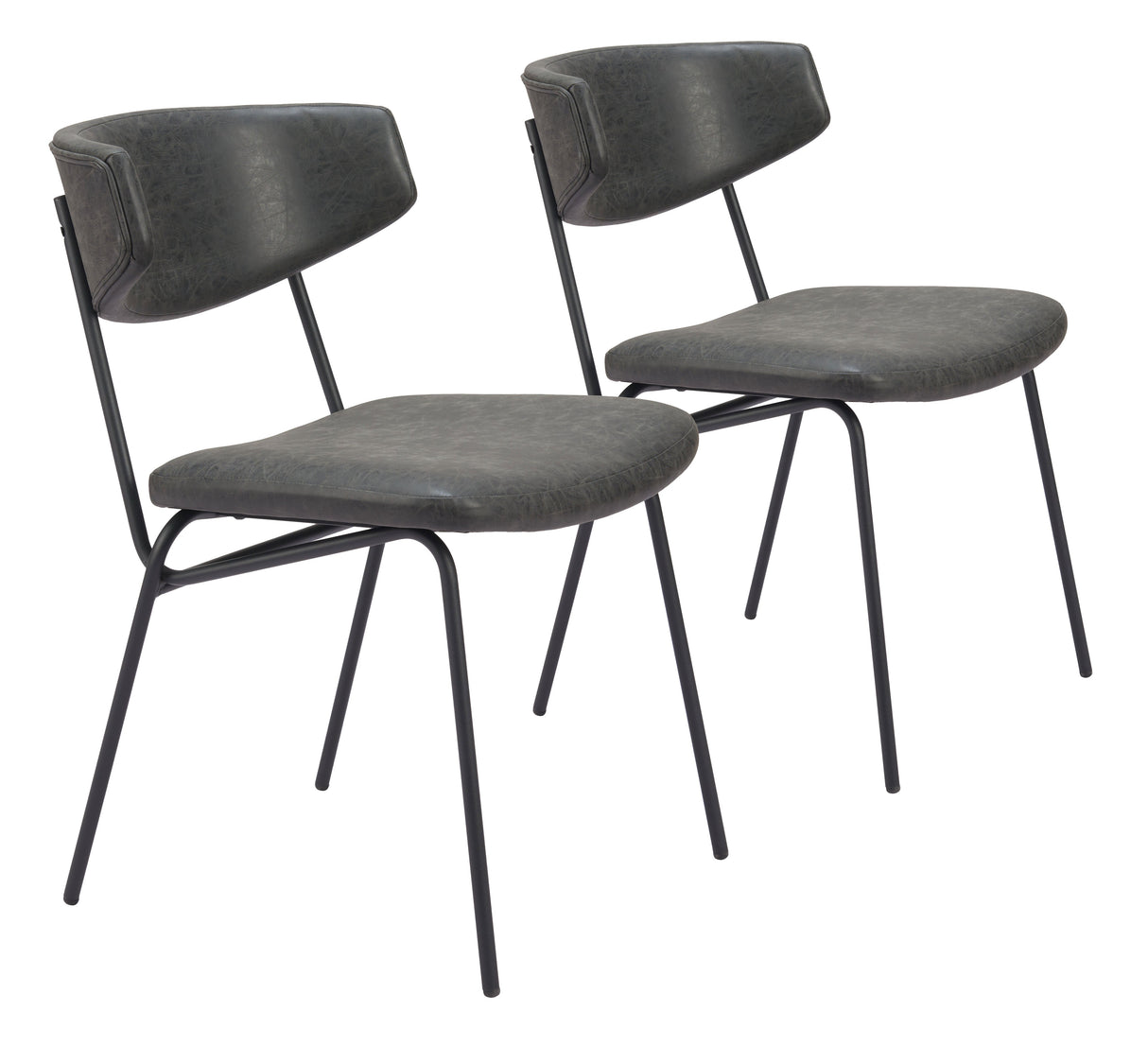 Charon Vintage Black Dining Chair (Set of 2) by Zuomod at Eve Furniture